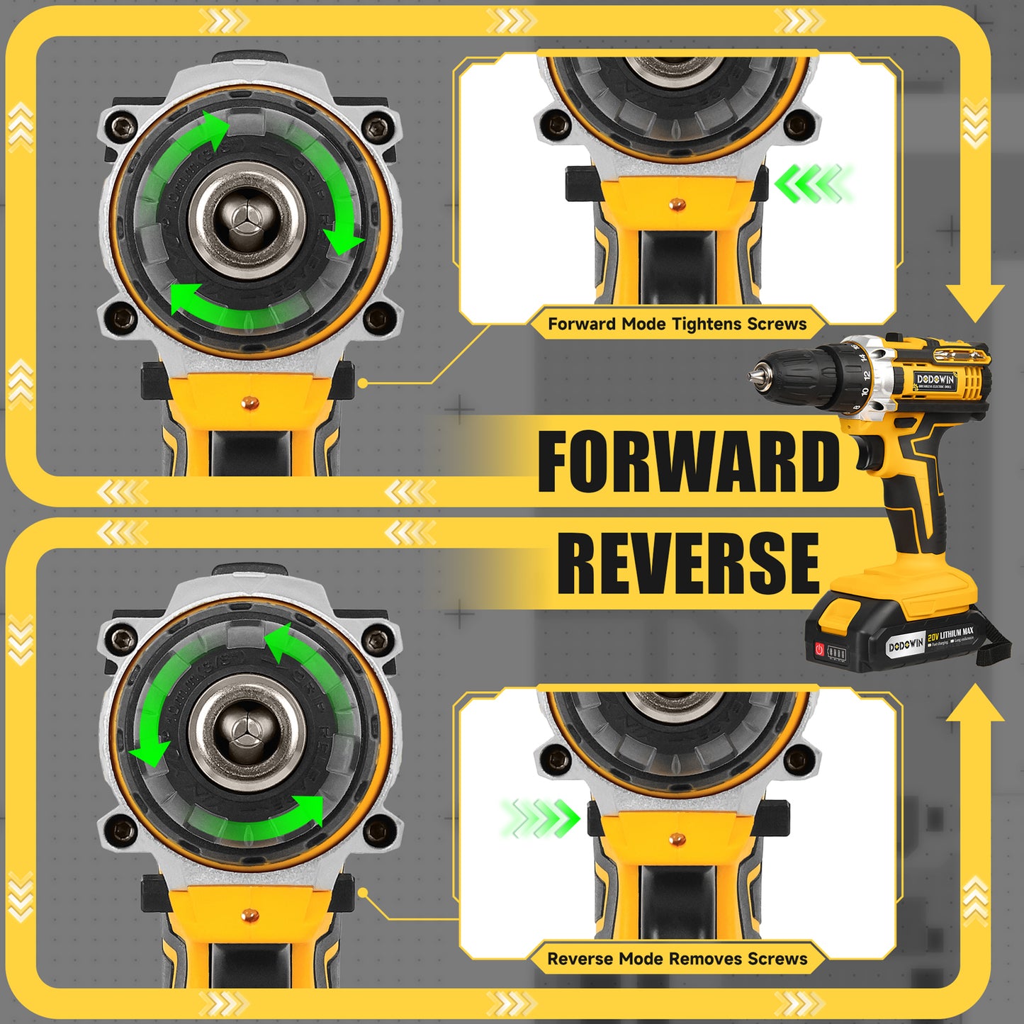 DODOWIN 21V Cordless Impact Drill Set