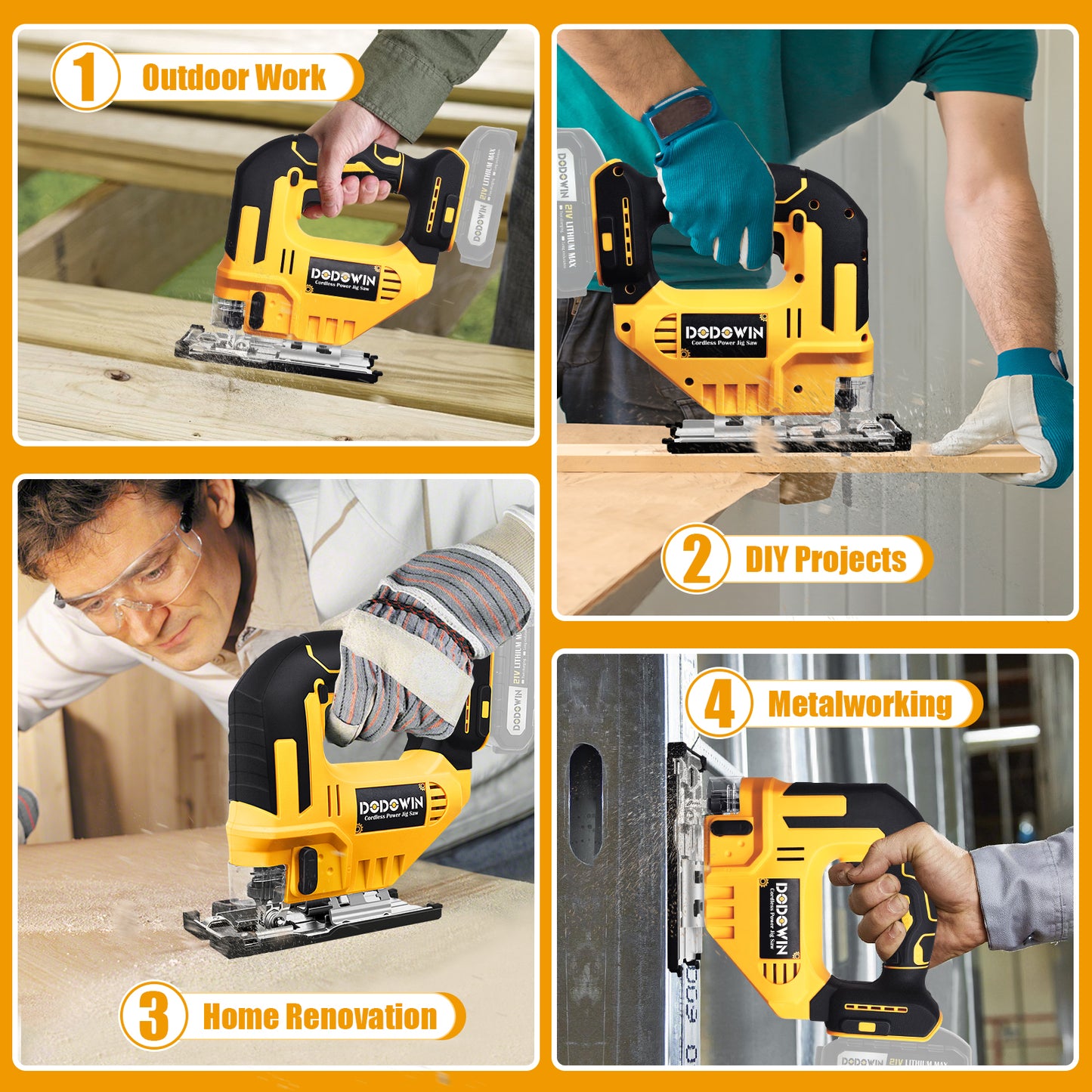 DODOWIN Cordless Jig Saw for Dewalt 20V Battery (No Battery)