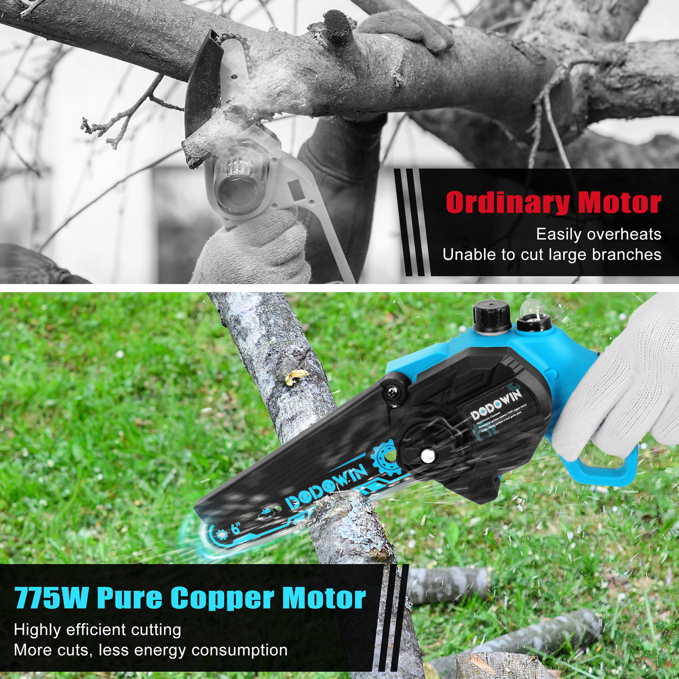 DODOWIN 6-Inch Mini Chainsaw 775W