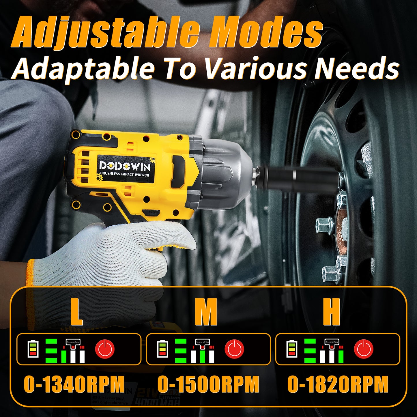 DODOWIN 1000N.m Impact Wrench Tool Set