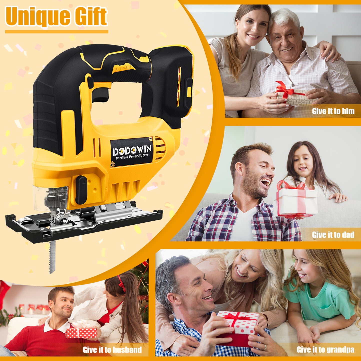 DODOWIN Cordless Jig Saw for Dewalt 20V Battery (No Battery)