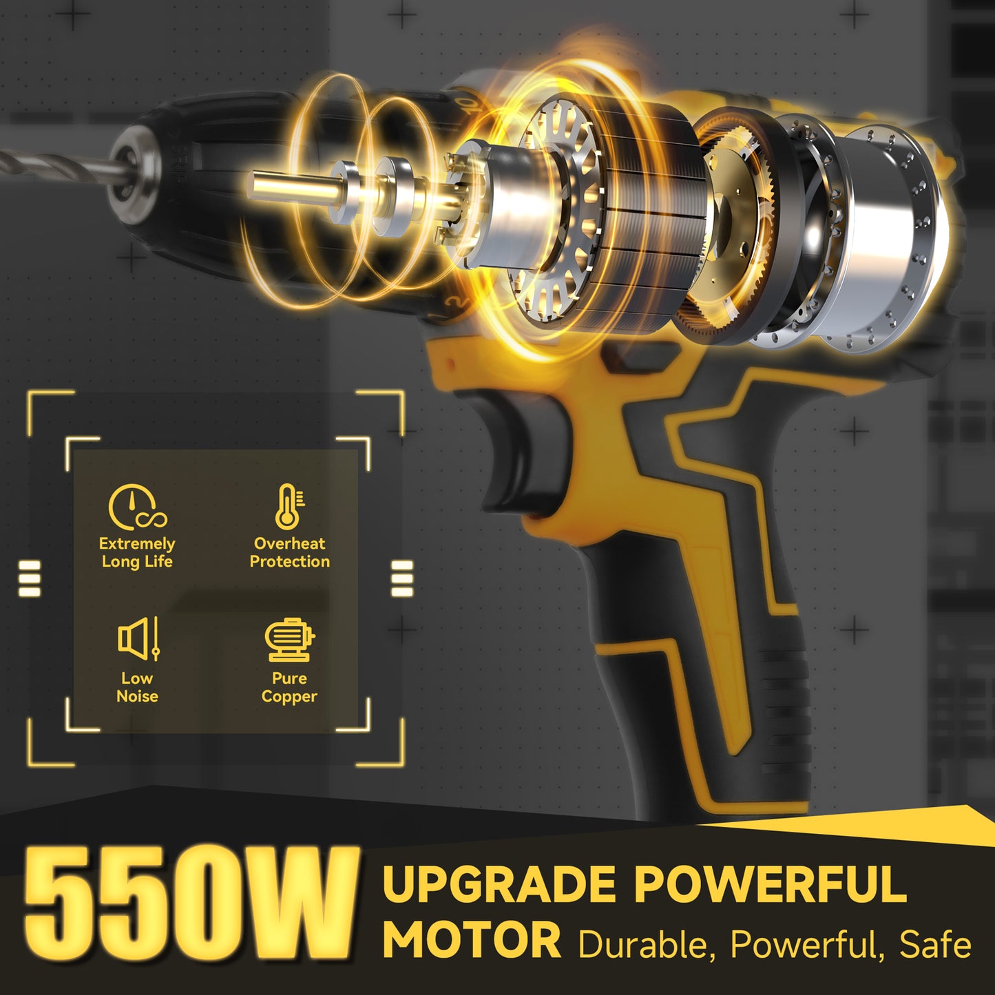 DODOWIN 21V Cordless Impact Drill Set