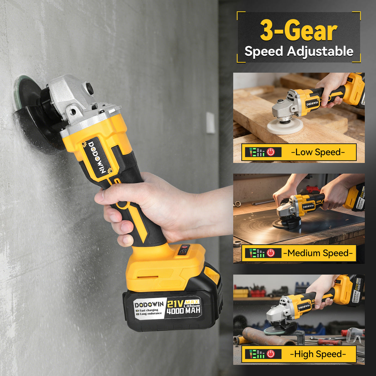 DODOWIN AG2 Cordless Angle Grinder Kit