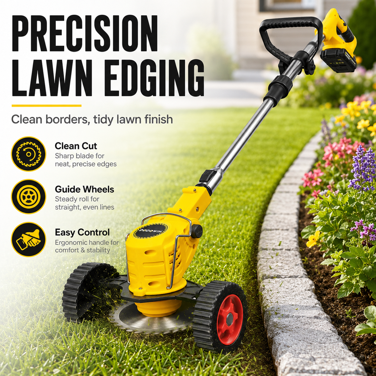 DODOWIN Folding Cordless Grass Trimmer for Lawn Edges