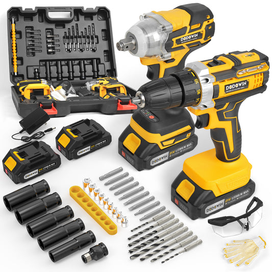 DODOWIN TC2 2-Tool Cordless Drill and Impact Wrench Combo Kit