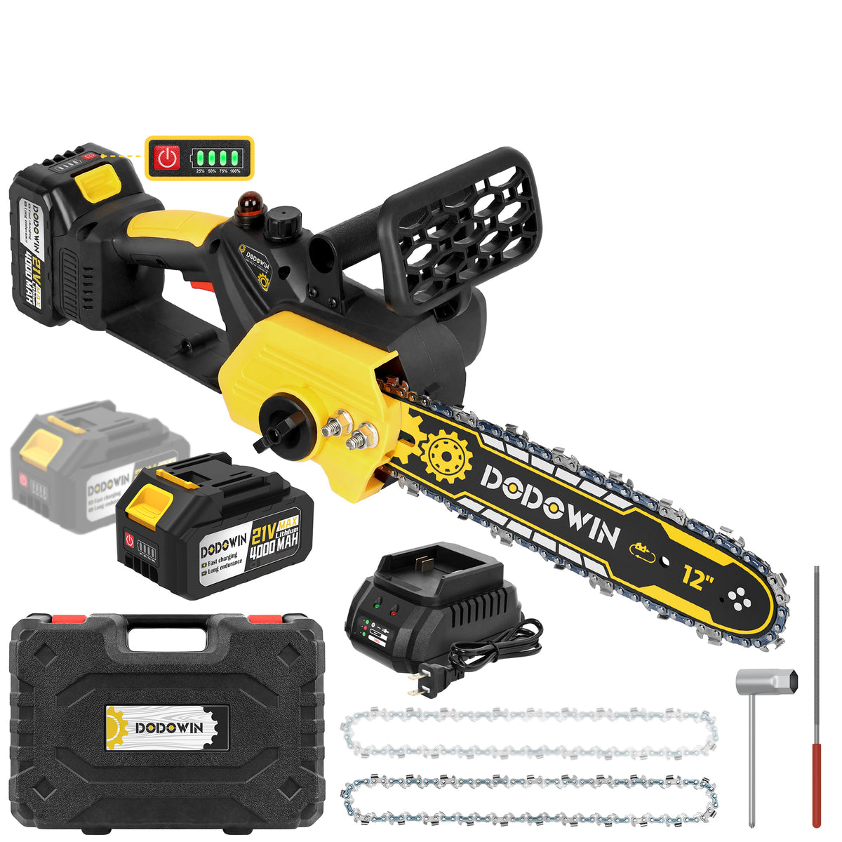 DODOWIN MS7 12-Inch Cordless Chainsaw Kit
