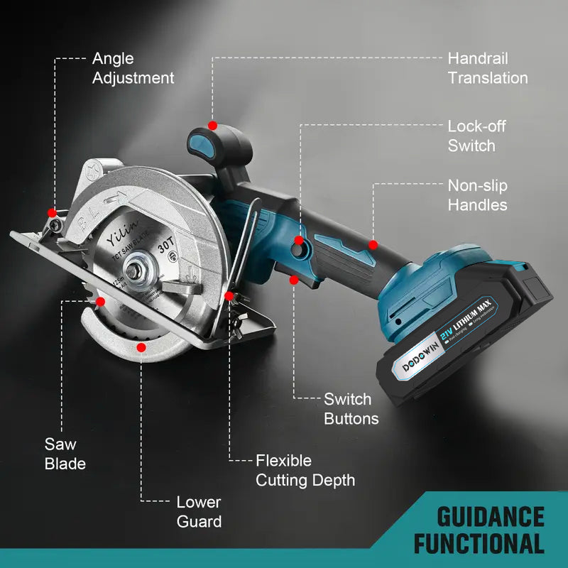 DODOWIN Cordless Circular Saw Kit with Adjustable Base