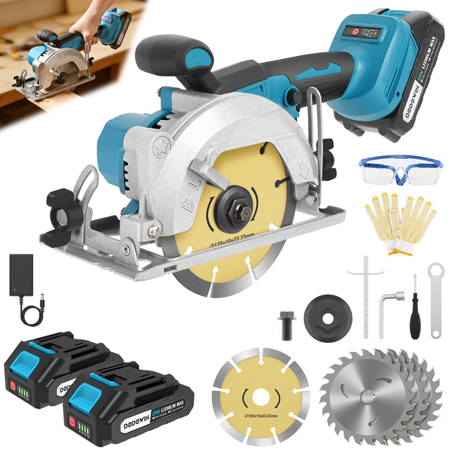 DODOWIN Cordless Circular Saw Kit with Adjustable Base