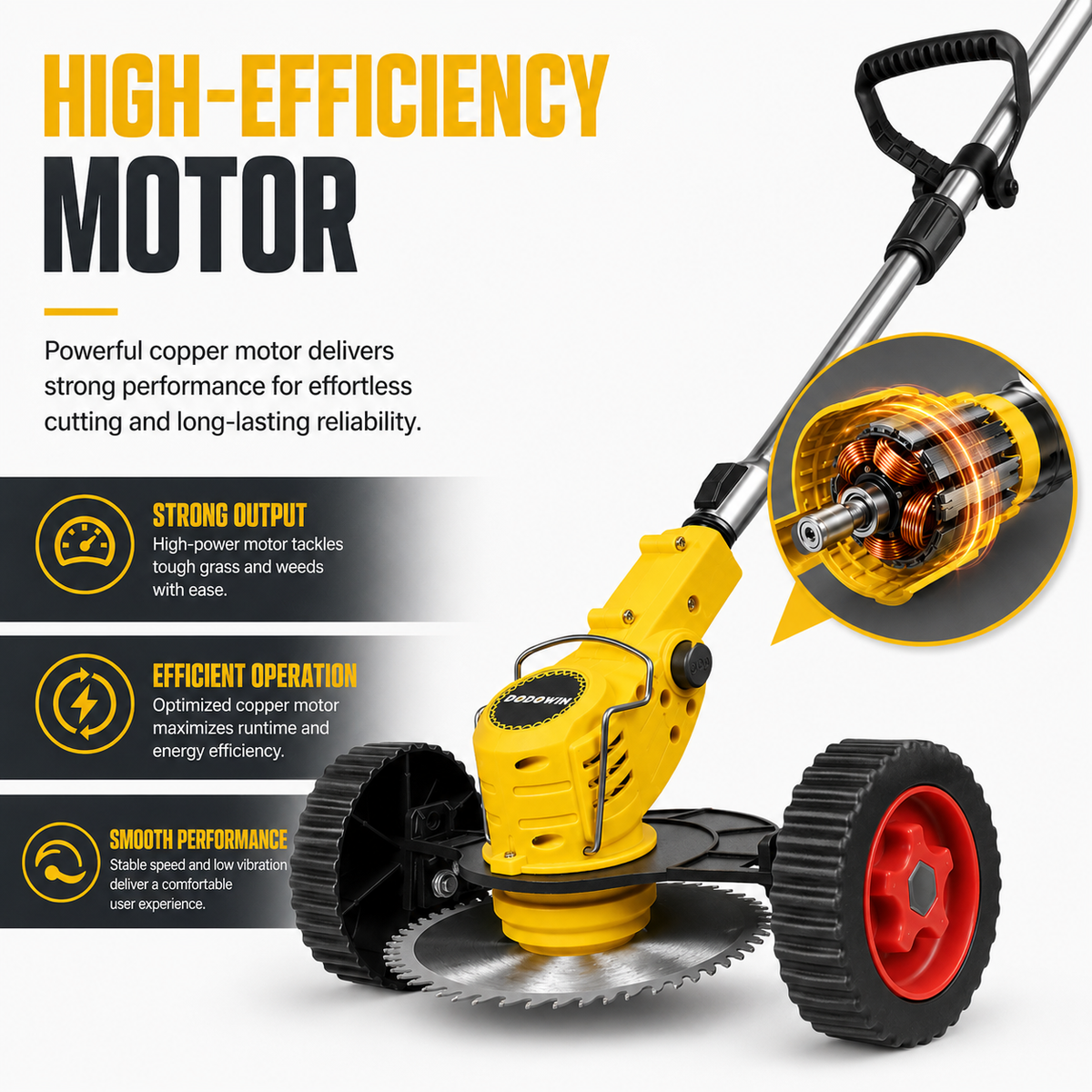 DODOWIN Folding Cordless Grass Trimmer for Lawn Edges