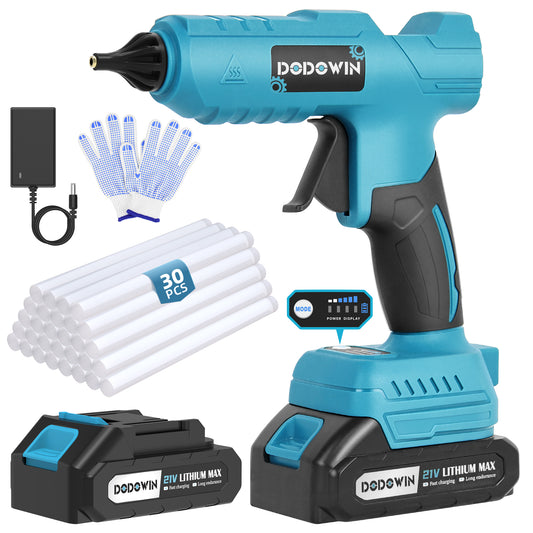 DODOWIN Cordless Hot Glue Gun Kit with Battery and 30 Glue Sticks