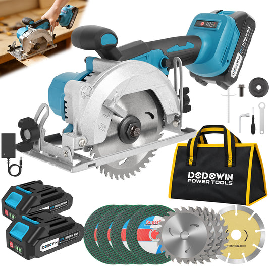 DODOWIN Cordless Circular Saw Kit with Adjustable Base