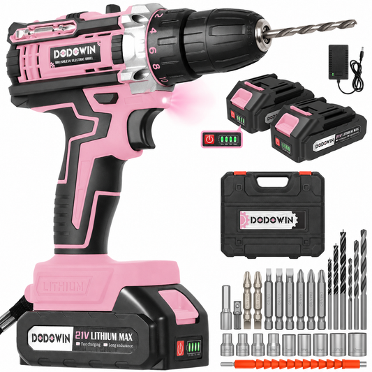 DODOWIN Pink Cordless Drill Kit