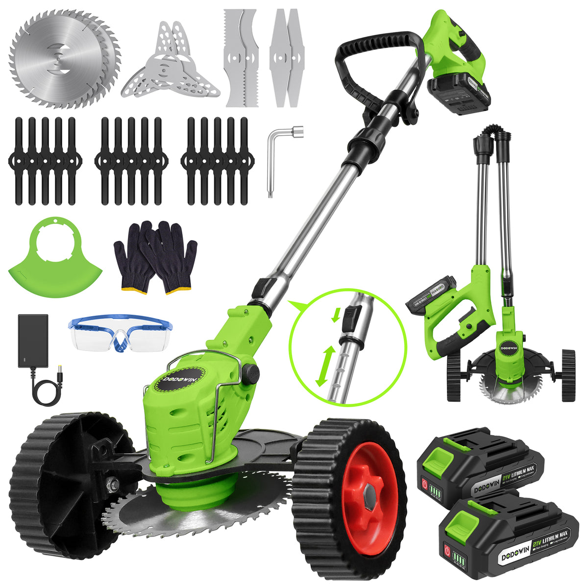 DODOWIN Folding Cordless Grass Trimmer for Lawn Edges